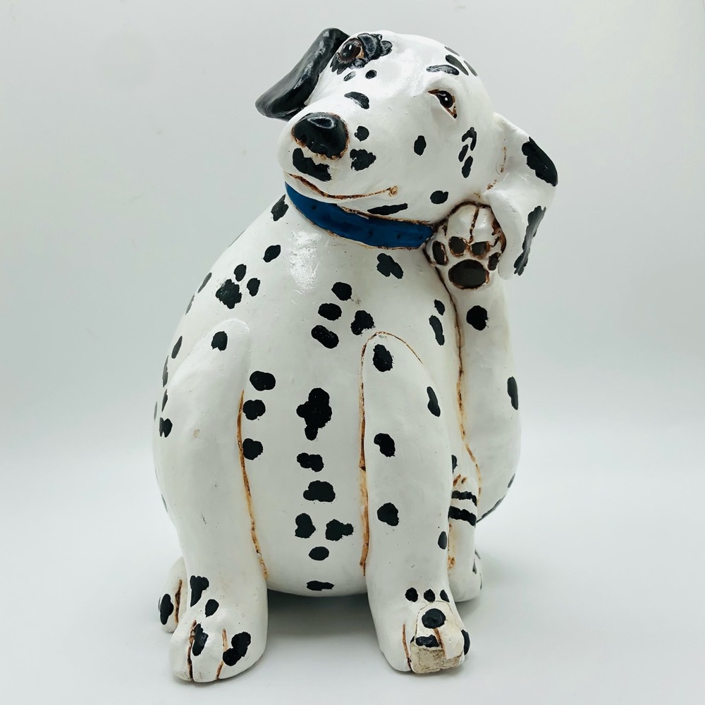 Enesco 1998 Signed Vicki Thomas Folk Art Gourd Dalmatian Dog Figurine